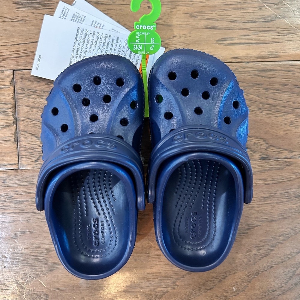 CROCS Blue Sandals with Perforated Design and Textured Sole